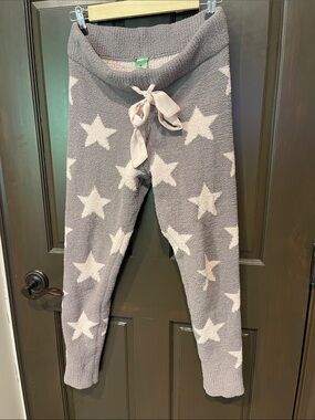 Honeydew Intimates Gray Star Plush Lounge Leggings with Cream Stars